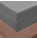 housse matelas imperméable anti poussière fermeture éclair protection lit double gris moderne uni
