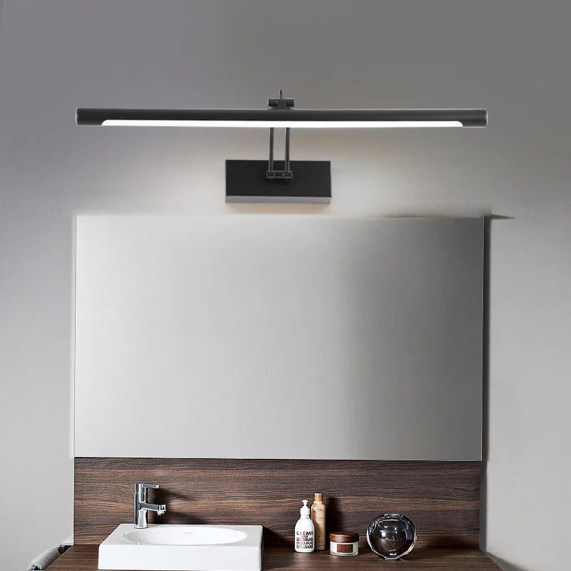 lampe miroir moderne noir or argent rectangulaire clips led éclairage quotidien chambre entrée