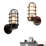 lampe murale industrielle vintage verre transparent noir bronze métal rustique E27