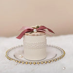 boîtes cadeaux mariage dentelle rubans satinés fleurs séchées nacrées élégantes romantiques blanc crème rose