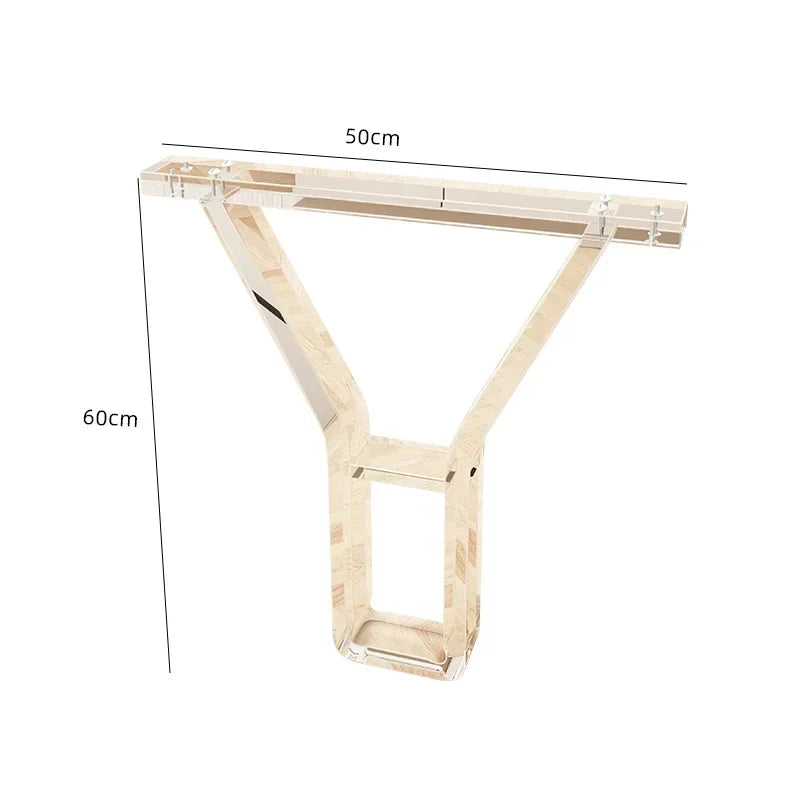 table pliante moderne transparente pieds brillants blanc visibles minimaliste 60cm 72cm