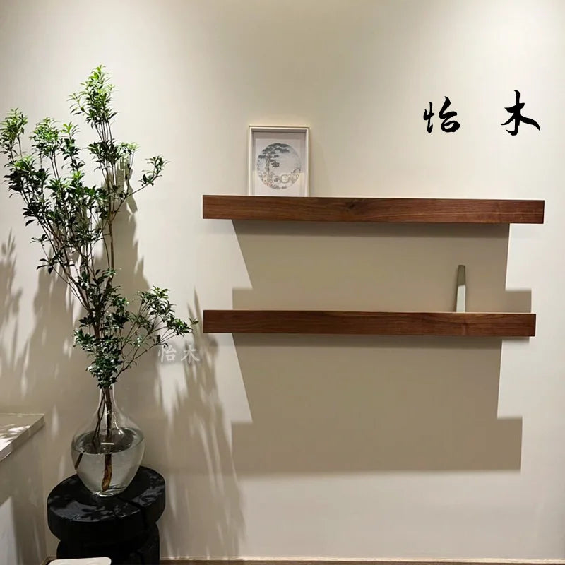 étagères murales modernes étagère bois massif marron foncé clips minimaliste deco chambre cuisine entrée