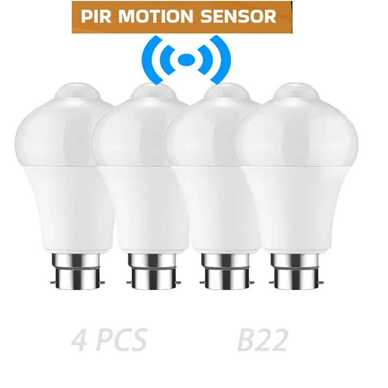 ampoule led b22 radar mouvement détecteur infrarouge auto allumage blanc moderne jardin 20w 18w