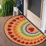 tapis d'entrée moderne multicolore coeurs arc ciel antidérapant résistant lessivable salon porte