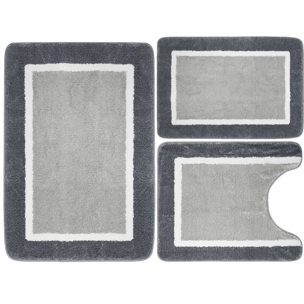 tapis bain mousse mémoire forme moderne rayures horizontales absorbant antidérapant lavable machine extra doux