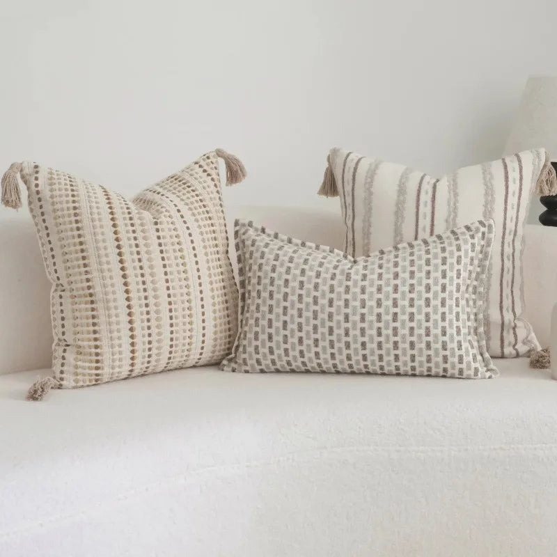 housse coussin carrée motif géométrique moderne coton polyester 30x50cm 45x45cm decoration maison voiture