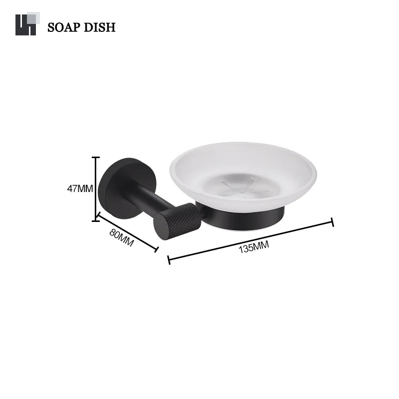accessoires salle bain noir mat modernes fixations papier toilette verre dents brosse dents