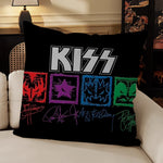 taie d'oreiller motif kiss rock noir imprimé polyester coton décoratif coussin siège salon voiture