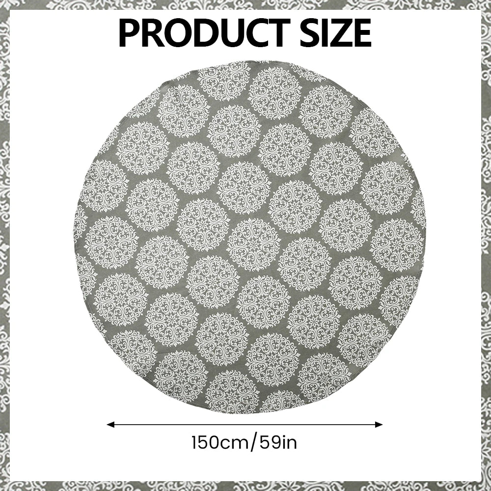 nappe ronde gris jaune moderne 100cm 120cm 150cm motifs géométriques abstraits table décoration intérieureextérieur