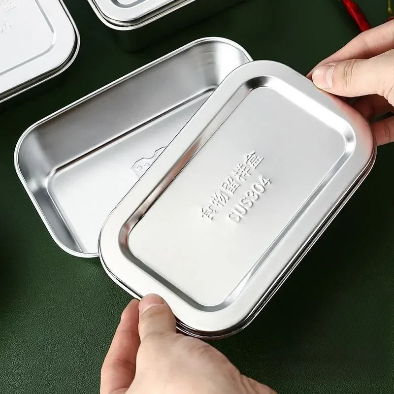 boîtes repas argentées modernes acier inoxydable couvercle rangement cuisine respectueuses environnement