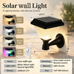 lampe solaire led ip65 étanche rgb automatisée moderne transparente motifs géométriques fixée