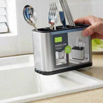 pot ustensiles argenté moderne drain auto cuillères fourchettes couteaux batteur cuillère soupe pique nique