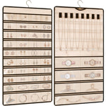 porte bijoux suspendu transparent moderne crochets grilles bagues boucles d'oreilles colliers montres cheveux beige