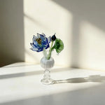décoration florale verre transparent vase ridé fleur artificielle moderne chambre salon cadeau artisanal