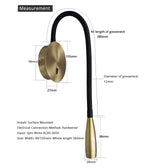 lampe murale or noir bras flexible éclairage blanc chaud 3000K moderne chambre étude entrée