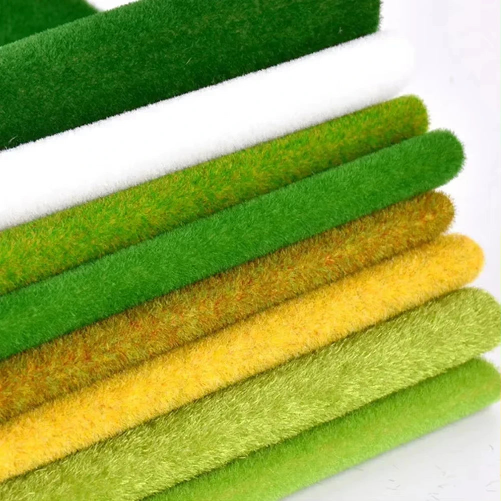 tapis artificiel vert blanc moderne décoration extérieure intérieure diorama 25x25cm
