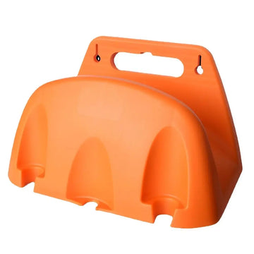 support mural tuyau arrosage rangement jardin noir orange fonctionnel fixations trou vis plastique