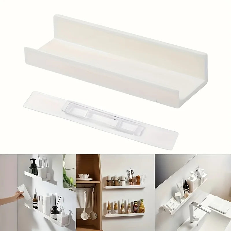 organisateur suspendu étagères murales blanc minimaliste adhésif flacons pots vases sculpture abstraite lingettes chambre