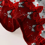 lit drap floral papillons roses rouges blancs coeurs romantiquesetSize 138x190cm 153x203cm