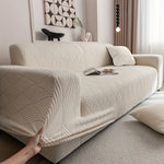 housses canapé jacquard rayées moderne polyestère lavable beige gris vert olive four seasons