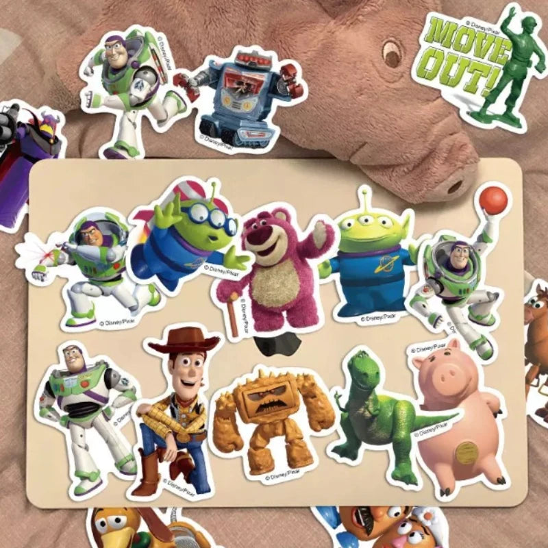 sticker autocollant toy story buzz lightyear woody personnages animation cartoon plastique imperméable bricolage téléphone