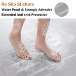 tapis antidérapant moderne adhésif rayures horizontales salle bain gris blanc respectueux environnement sécurité douche