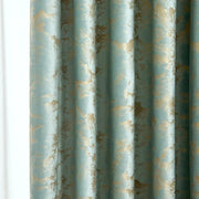 rideau bleu turquoise motifs dorés texturé tringle rideaux décoratif luxueux 150x200cm