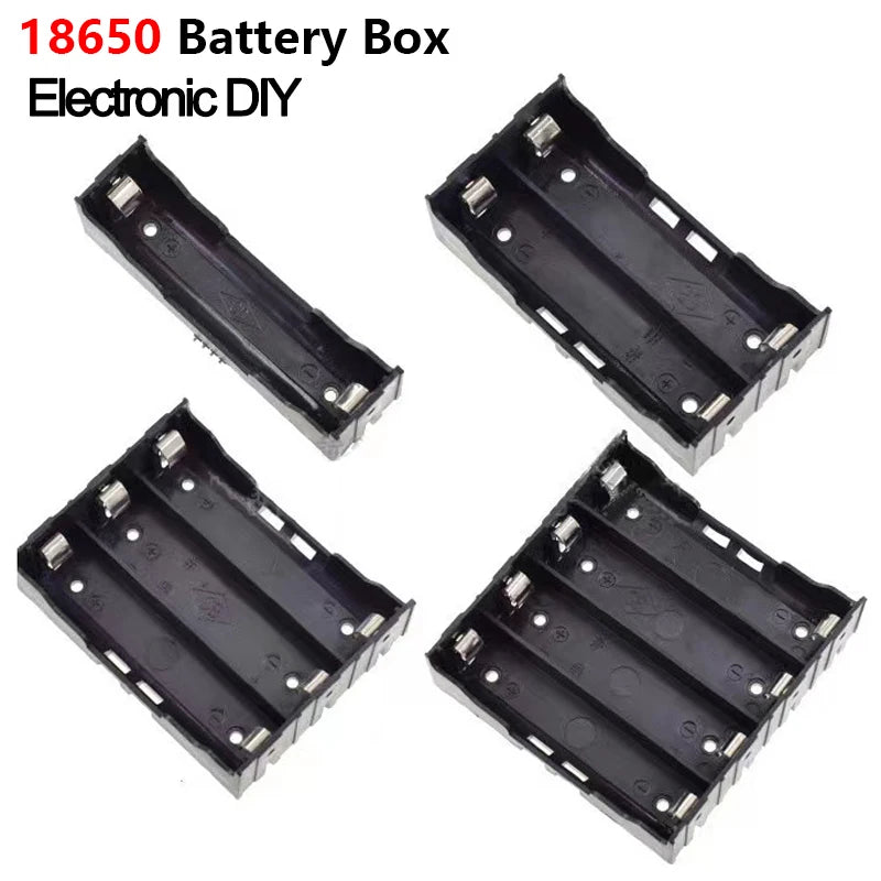 boîte stockage batterie 18650 slots noir mat pratique bricolage conteneur piles