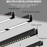 rail led magnétique noir moderne système éclairage intérieur minimaliste connecteurs d'angle