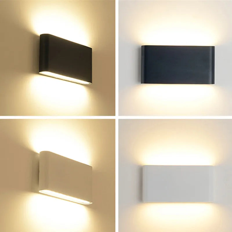 applique murale contemporaine 6w 12w led noir blanc fixée mur vis moderne chambre salle