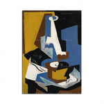 Ce tableau abstrait présente une composition géométrique de formes et de couleurs, créant une image dynamique et moderne.