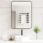 miroir moderne rectangle noir cadre aluminium éclairé sans perçage 30x40cm or champagne