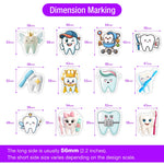 stickers adhésifs dentaires mignons vinyle waterproof dessin animé blanc bleu rose jaune vert gris