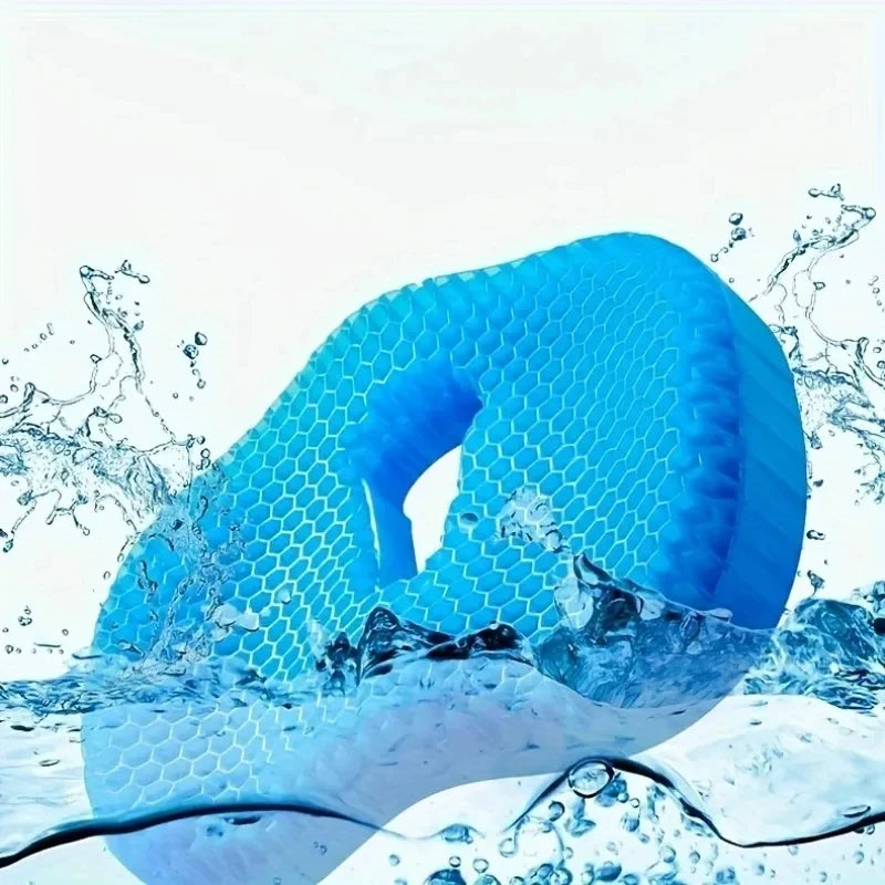 coussin siège bleu réseau hexagonal moderne latex amovible lavable rafraîchissant été maison