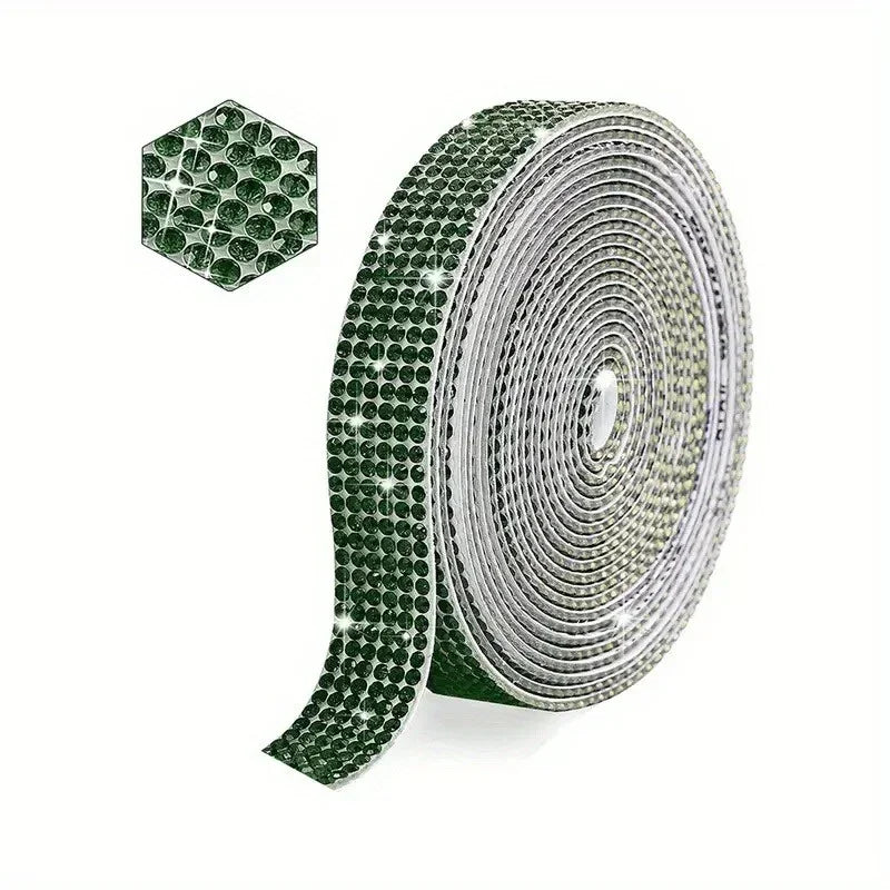 ruban strass décoratif adhésif vert noir violet blanc rose beige rouge classique 3d strass