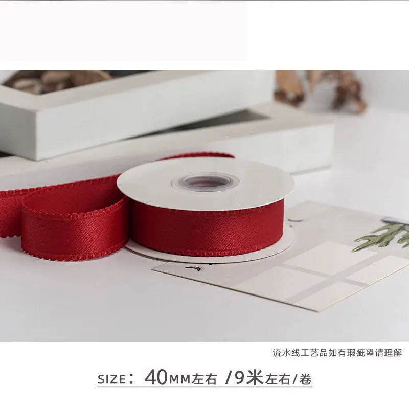 rubans polyester bords dentelés 4cm 10yards couleurs unies élégants décoration emballage cadeau mariage