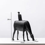 sculptures abstraites résine noir buffle figure humaine décoration intérieure moderne salon porche minimaliste