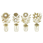 bougeoir mural decoratif vase floral noir or accroche mur decoration maison boheme champetre