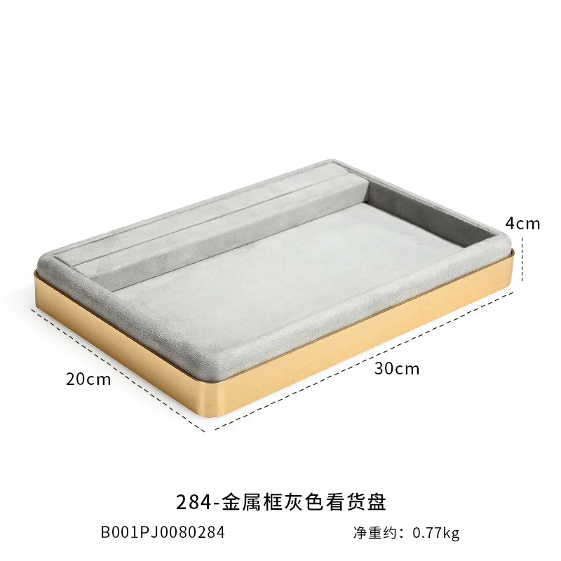 présentoir bijoux boîte velours classique gris rose pâle vert beige rangement anneaux