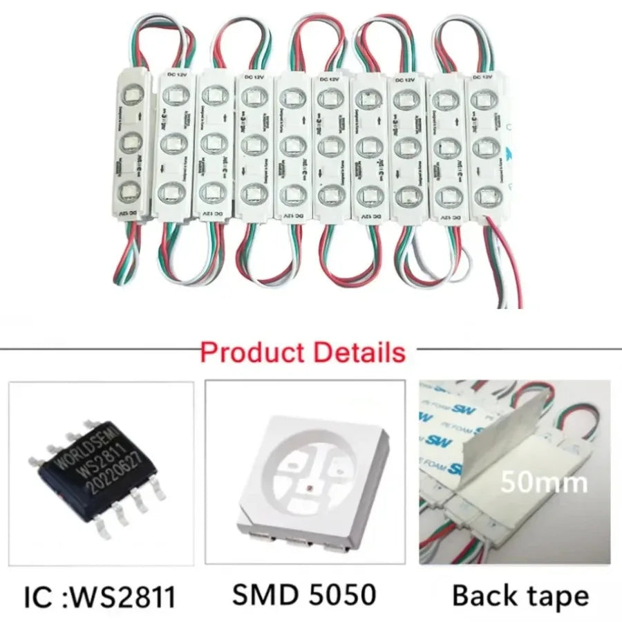 modules led rgb ws2811 étanches indépendants contrôle 12v blanc mat modernes