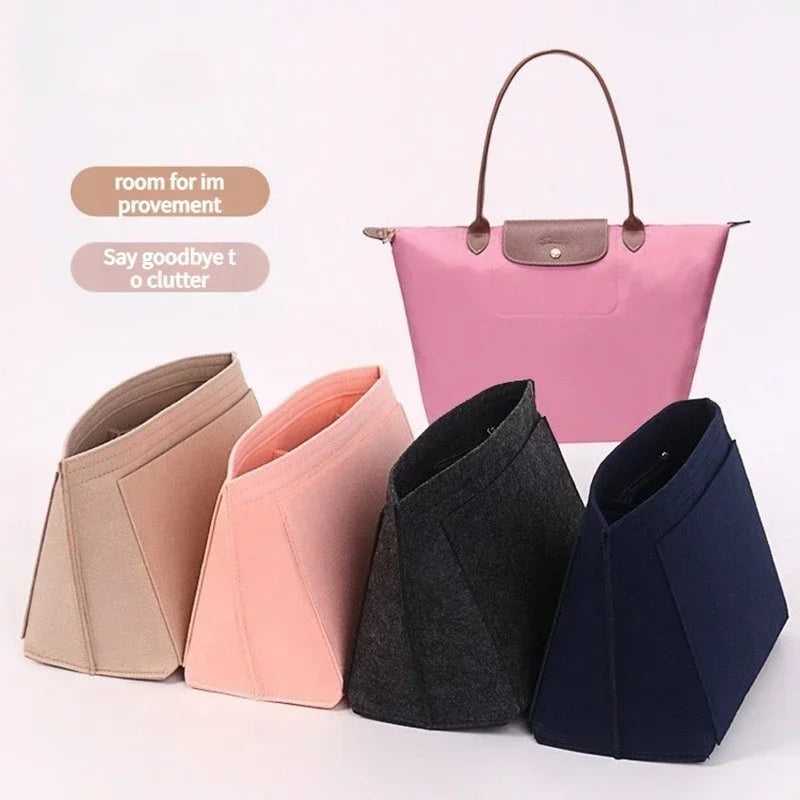 sac cosmétique moderne réutilisable beige noir rose pâle uni opaque poignée amovible compartiments intérieurs