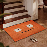 tapis orange souriant entrée salle bain moderne décontracté polyester imperméable antidérapant machine lavable