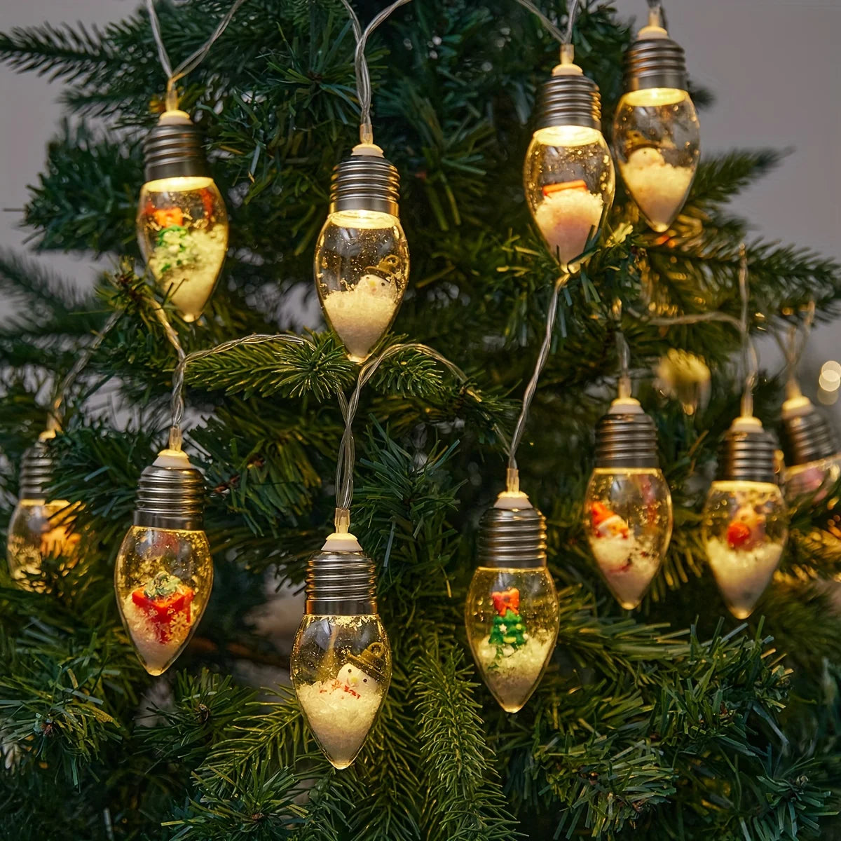 guirlande lumineuse noël transparente motifs décoration pommes pin bonhommes neige arbre vacances festiveextérieurintérieur led