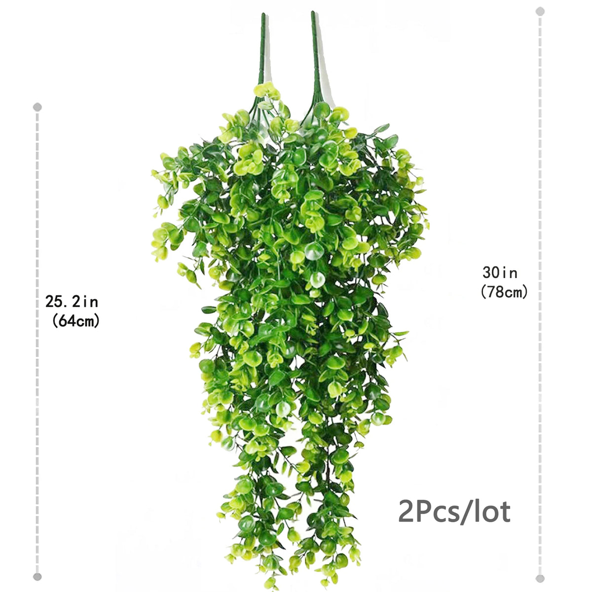 plantes artificielles suspendues feuilles vertes modernes minimalisteextérieur accrochées cordelettes support suspension