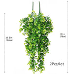 plantes artificielles suspendues feuilles vertes modernes minimalisteextérieur accrochées cordelettes support suspension