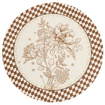 tapis table rond polyestère résistant chaleur décoration intérieure extérieure blanc vert fleurs feuilles papillons