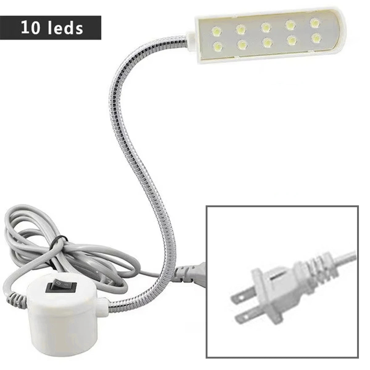 lampe machine coudre led aimant blanc moderne interrupteur câble flexible travail