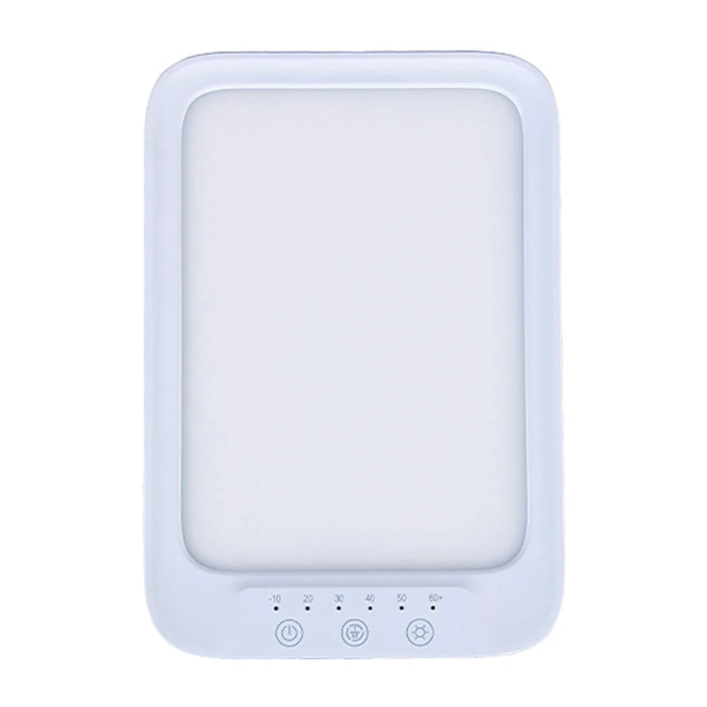 lampe led lumière jour 20000 lux veilleuse rectangulaire blanc moderne minuterie mémoire couleurs niveaux