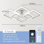 plafonnier led moderne minimaliste blanc carrés superposés éclairage quotidien télécommande application mobile