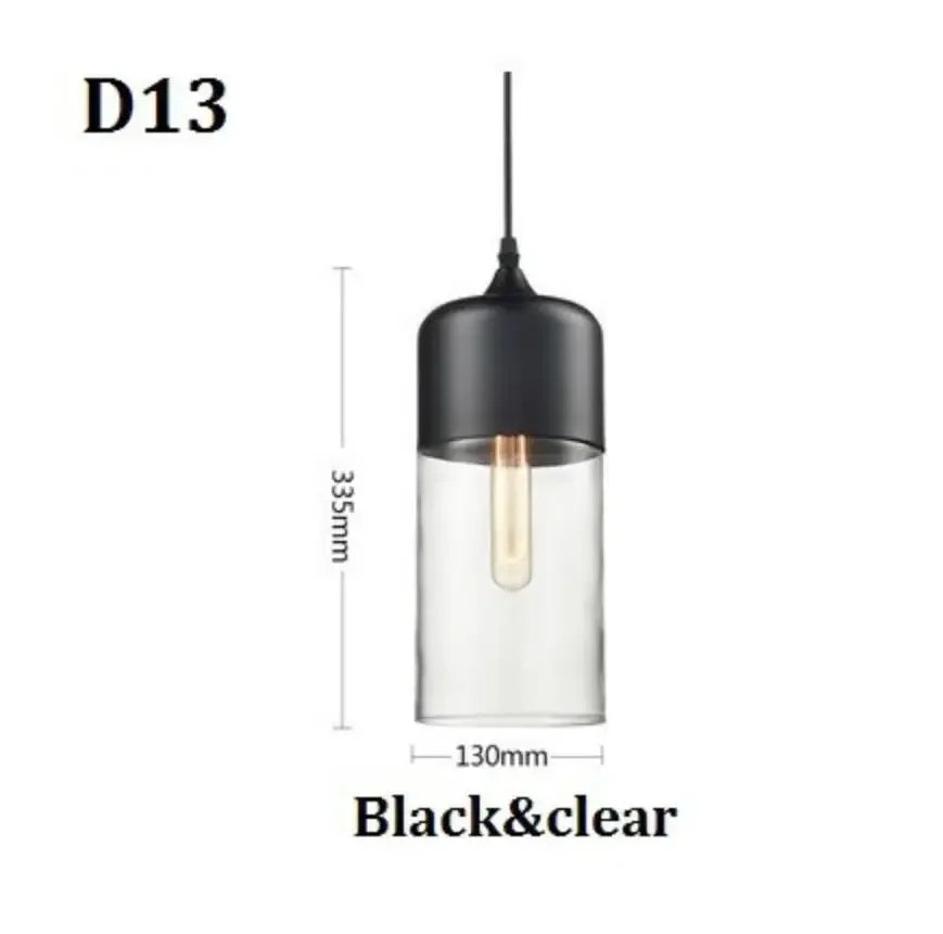 suspension lumineuse moderne pendentif verre noir transparent contemporain fixation câble luminaire salle manger chambre